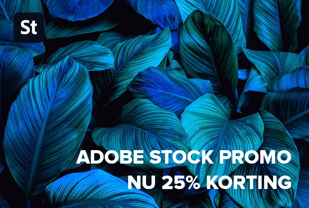 Adobe Stock promo - nu 25% korting